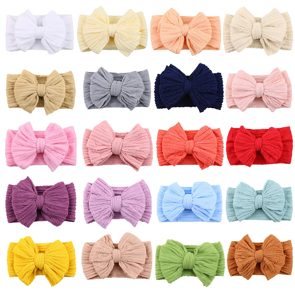 16 Colors Cable Bow Baby Headband for Child Bowknot Headwear Cables Turban for Kids Elastic Headwrap Baby Hair Accessories