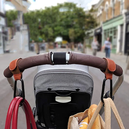 1/2pcs PU Leather Baby Bag Stroller Hook Pram Rotate 360 Degree Rotatable Cart Organizer Pram Hook Stroller Accessories