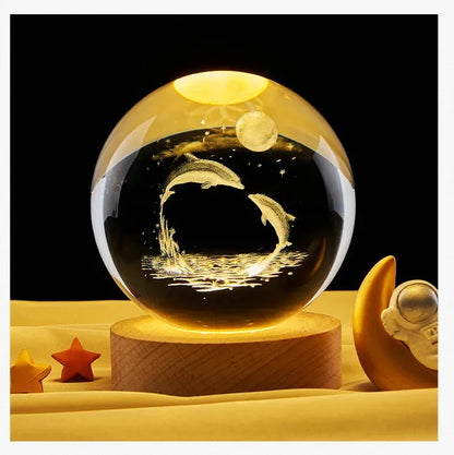 Kisskriss Luminous Starry Sky & Planets Night Lamp - Crystal Ball Projection Light