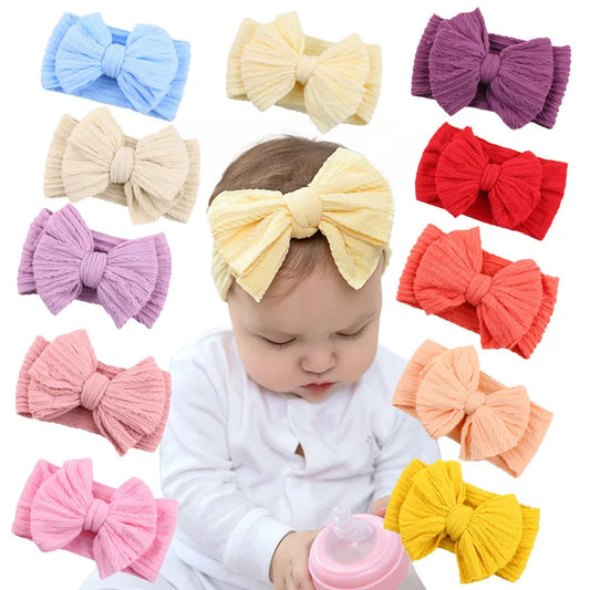 16 Colors Cable Bow Baby Headband for Child Bowknot Headwear Cables Turban for Kids Elastic Headwrap Baby Hair Accessories