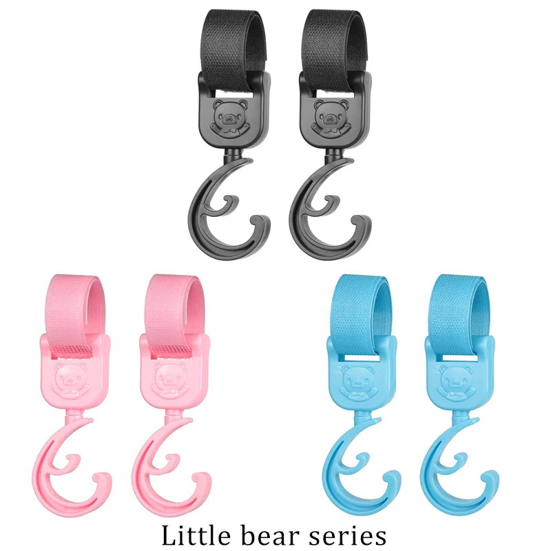 2pcs Baby Hanger Baby Bag Stroller Hooks Pram Rotate 360 Degree Baby Car Accessories Stroller Organizer Stroller Accessories