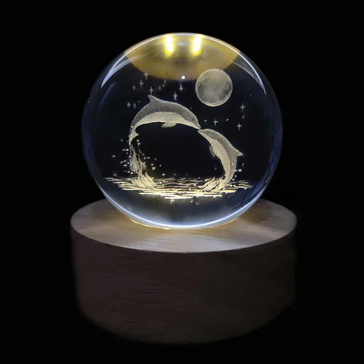 Kisskriss Luminous Starry Sky & Planets Night Lamp - Crystal Ball Projection Light