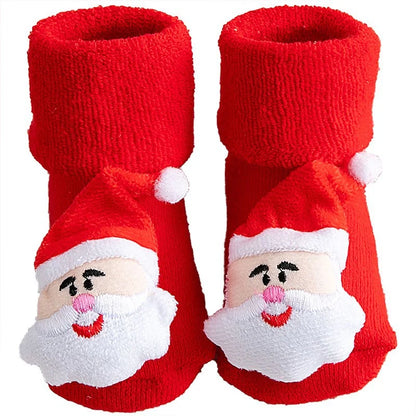 Kids Children's Socks for Girls Boys Non-slip Print Cotton Toddler Baby Christmas Socks for Newborns Infant Short Socks Clothing