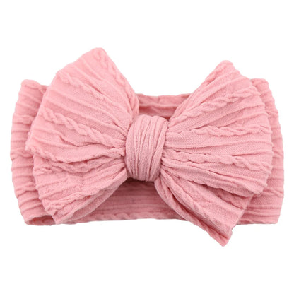 16 Colors Cable Bow Baby Headband for Child Bowknot Headwear Cables Turban for Kids Elastic Headwrap Baby Hair Accessories