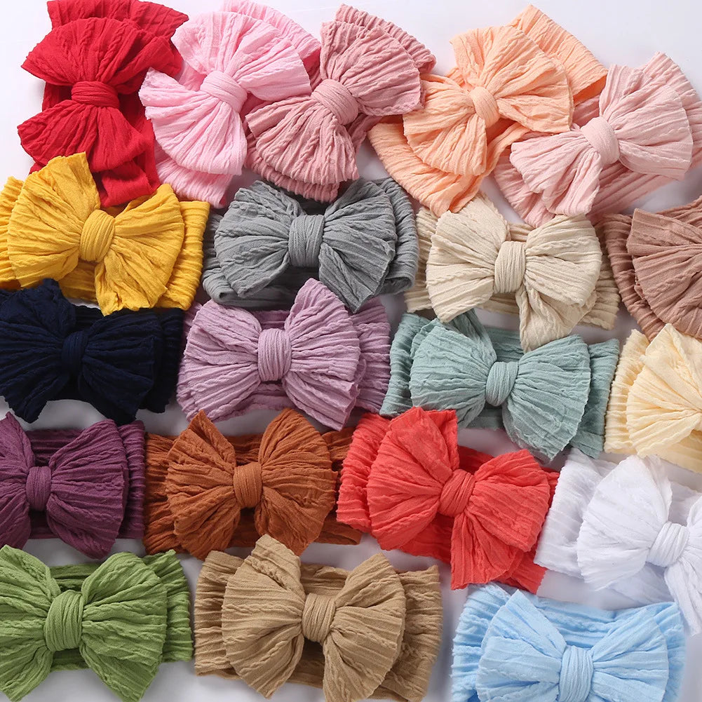 16 Colors Cable Bow Baby Headband for Child Bowknot Headwear Cables Turban for Kids Elastic Headwrap Baby Hair Accessories