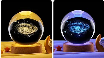 Kisskriss Luminous Starry Sky & Planets Night Lamp - Crystal Ball Projection Light