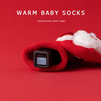 Newborn Cotton Winter Autumn Baby Girls Boys Kids Socks Infant Christmas Santa Claus Terry Warm slippers Children Sock 0-3years