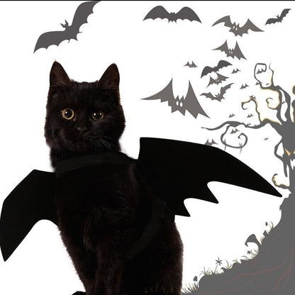 Halloween Pet Costume | Black Bat Wings Harness for Cats & Dogs