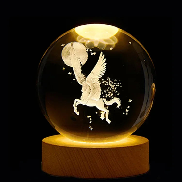 Kisskriss Luminous Starry Sky & Planets Night Lamp - Crystal Ball Projection Light