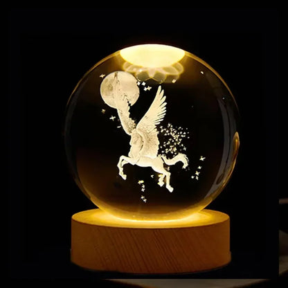 Kisskriss Luminous Starry Sky & Planets Night Lamp - Crystal Ball Projection Light