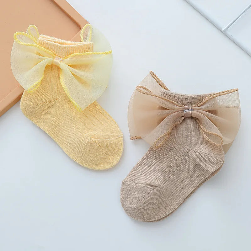 Home Baby Princess Socks Korean Edition Trendy Girls' Sock Children's Lace Socks Lace Bow Baby Cotton Sock  Baby Girl Socks