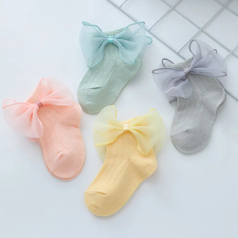 Home Baby Princess Socks Korean Edition Trendy Girls' Sock Children's Lace Socks Lace Bow Baby Cotton Sock  Baby Girl Socks