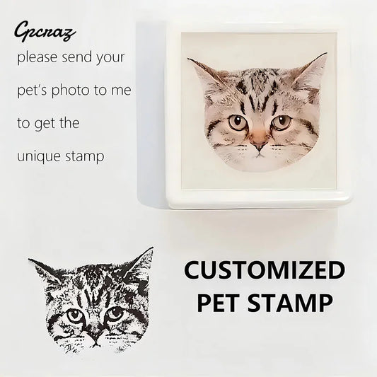 KISSKRISS -Custom Pet Portrait Stamp | Personalized DIY Dog & Cat Seal for Bookkeeping & Mementos