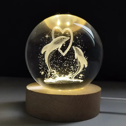 Kisskriss Luminous Starry Sky & Planets Night Lamp - Crystal Ball Projection Light