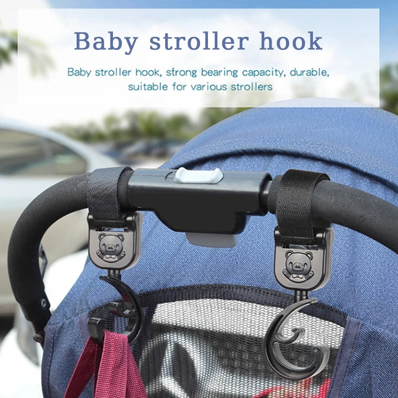 2pcs Baby Hanger Baby Bag Stroller Hooks Pram Rotate 360 Degree Baby Car Accessories Stroller Organizer Stroller Accessories