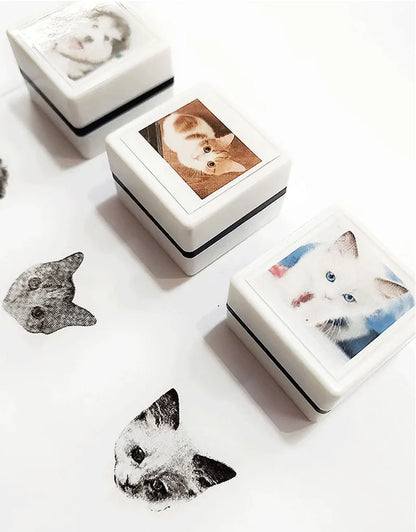 KISSKRISS -Custom Pet Portrait Stamp | Personalized DIY Dog & Cat Seal for Bookkeeping & Mementos