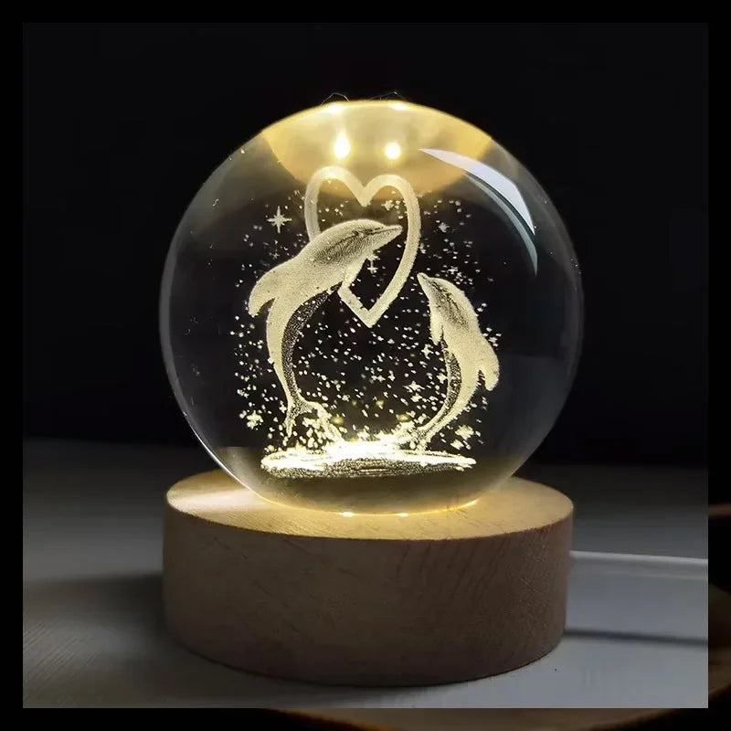 Kisskriss Luminous Starry Sky & Planets Night Lamp - Crystal Ball Projection Light