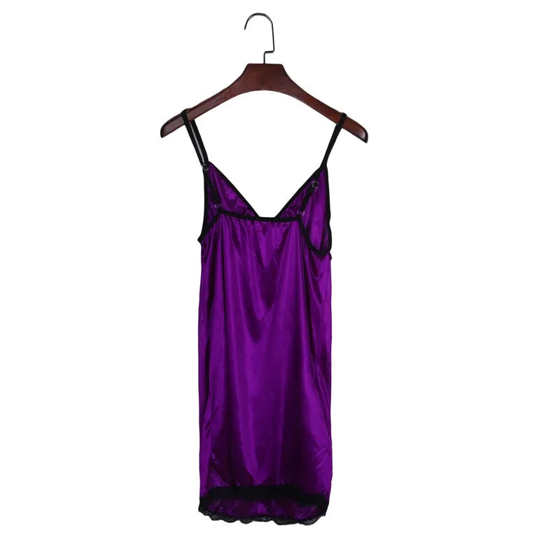 Women's Silk Satin Sleeveless Nightgown – Sexy, Plus Size, Comfortable Sleepwear