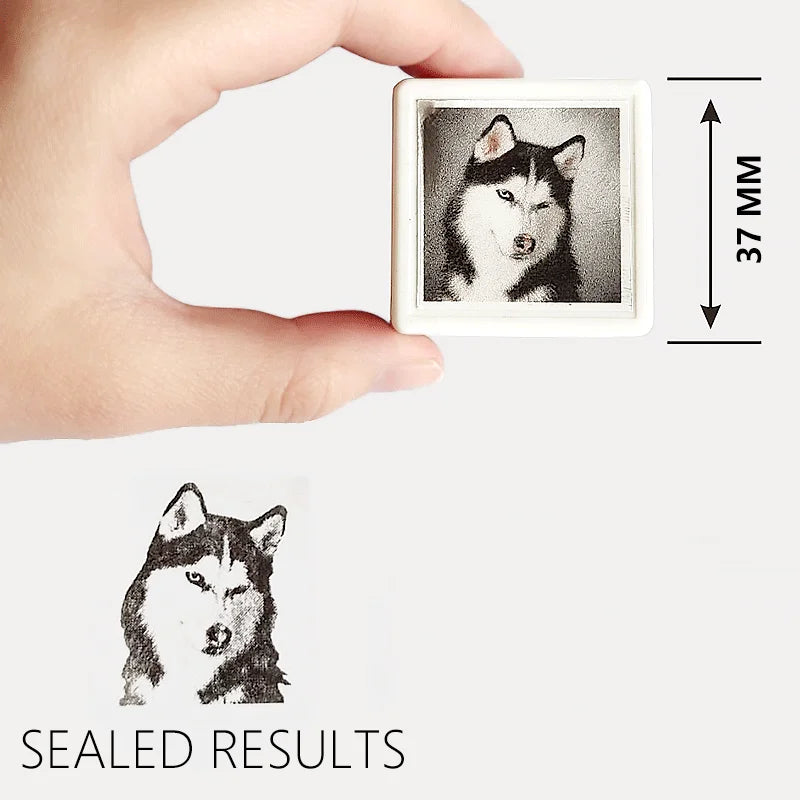 KISSKRISS -Custom Pet Portrait Stamp | Personalized DIY Dog & Cat Seal for Bookkeeping & Mementos