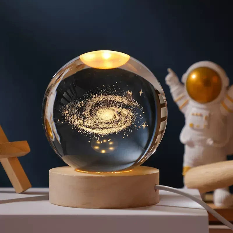 Kisskriss Luminous Starry Sky & Planets Night Lamp - Crystal Ball Projection Light