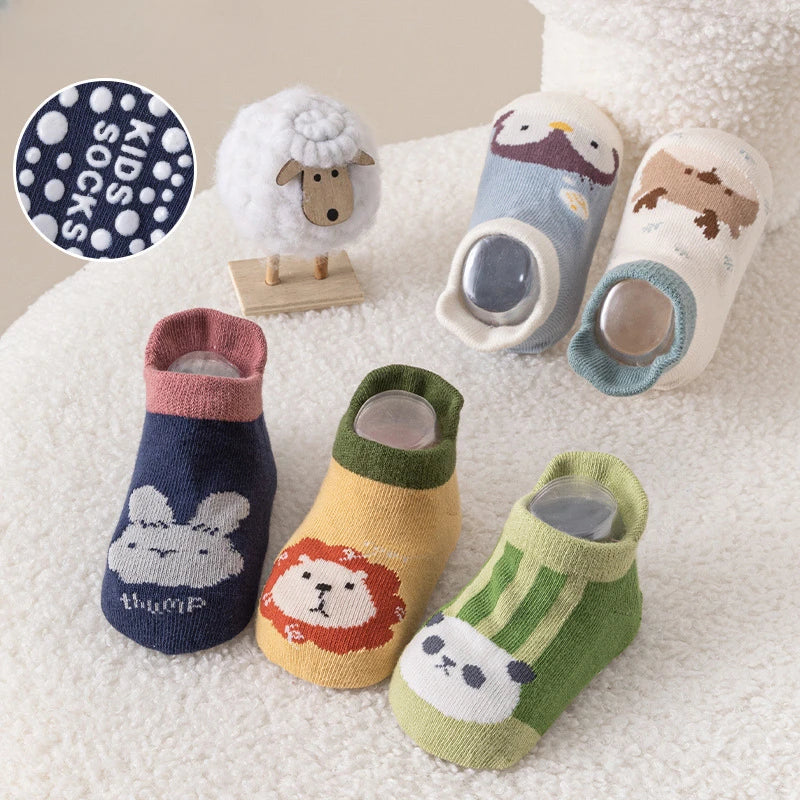 Cartoon Baby Anti Slip Boat Socks Small and Medium Sized Baby Glue Trampoline Sock Brave Lion Floor Sock Baby Girl Socks