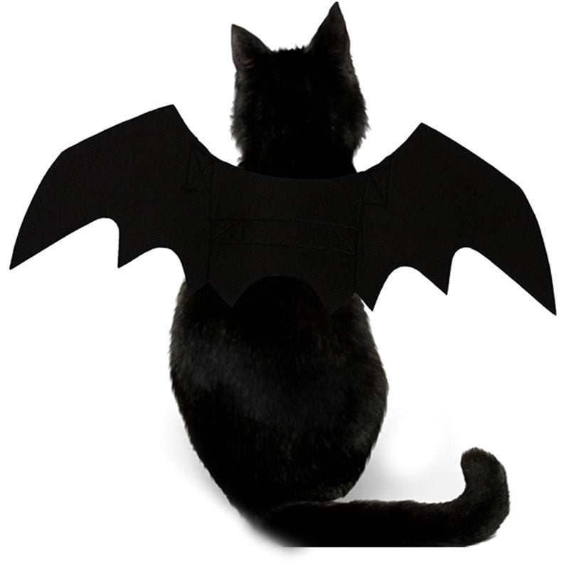 Halloween Pet Costume | Black Bat Wings Harness for Cats & Dogs