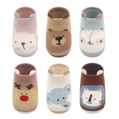 Autumn Winter Cartoon Baby Boys Girls Anti Slip Boat Socks Cute Fashion Infant Floor Socken Warm Breathable Newborn Short Socks